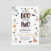Schattigee Ghost Halloween 2e Verjaardagsfeestuitn Kaart (Staand voorkant)