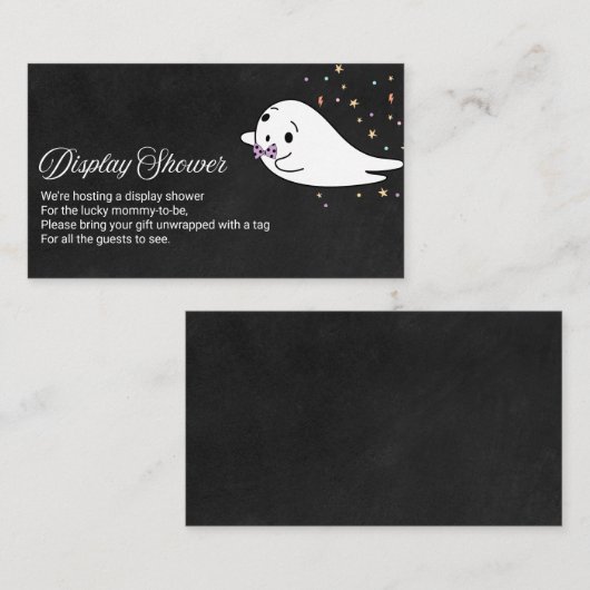 Schattigee Ghost Halloween Baby shower Display Dou Informatiekaartje (Voorkant / Achterkant)