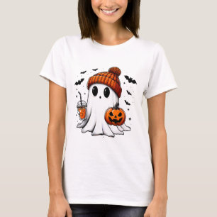 Schattigee Ghost Halloween Bougie Ghost Coffee Lov T-shirt