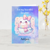 Schattigee Ghost Halloween Daughter Kaart (Gele Bloem)