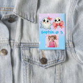 Schattigee Ghost Halloween Kids Verjaardag Button (Insitu)