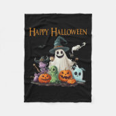 Schattigee Ghost Halloween Kostuum Happy Halloween Fleece Deken (Voorkant)