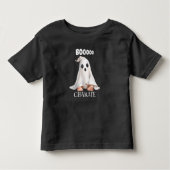 Schattigee Ghost Halloween met Boo-tekst gepersona Kinder Shirts (Voorkant)