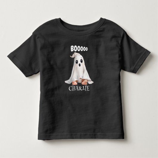 Schattigee Ghost Halloween met Boo-tekst gepersona Kinder Shirts (Voorkant)