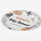Schattigee Ghost Halloween Pumpkin Autumn Baby sho Papieren Bordje (Gekanteld)