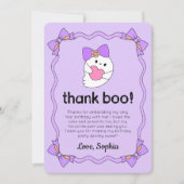 Schattigee Ghost Halloween Verjaardag Dank u kaart (Voorkant)