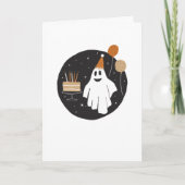 Schattigee Ghost Halloween Verjaardag Kaart (Voorkant)