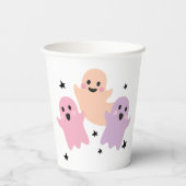 Schattigee Ghost Halloween Verjaardagsfeestje Meis Papieren Bekers (Achterkant)