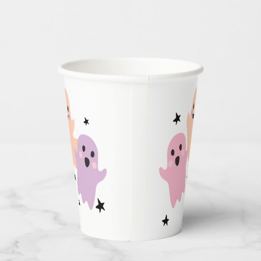 Schattigee Ghost Halloween Verjaardagsfeestje Meis Papieren Bekers (Rechts)