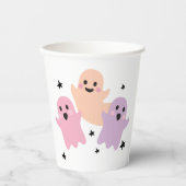 Schattigee Ghost Halloween Verjaardagsfeestje Meis Papieren Bekers (Voorkant)