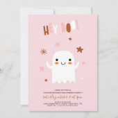 Schattigee Ghost Halloween Verjaardagsfeestuitnodi Kaart (Voorkant)