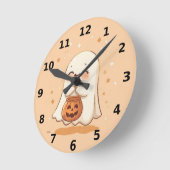 Schattigee Ghost Halloween Wall Clock Ronde Klok (Hoek)