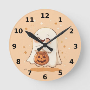 Schattigee Ghost Halloween Wall Clock Ronde Klok