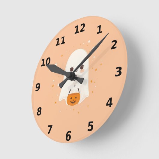 Schattigee Ghost Halloween Wall Clock - Spooky Dec Ronde Klok (Hoek)