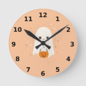 Schattigee Ghost Halloween Wall Clock - Spooky Dec Ronde Klok (Voorkant)
