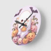 Schattigee Ghost Halloween Wall Clock - Spooky Dec Ronde Klok (Hoek)