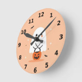 Schattigee Ghost Halloween Wall Clock - Spooky Dec Ronde Klok (Hoek)