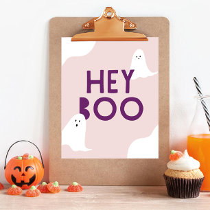 Schattigee Ghost Hey Boo Kinder Halloween Party Poster