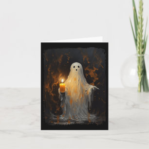 Schattigee Ghost Holding Candle Fun Halloween Goth Kaart