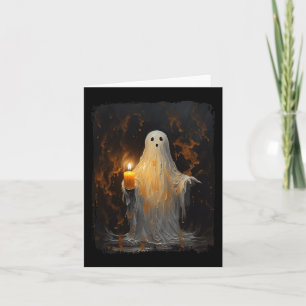 Schattigee Ghost Holding Candle Fun Halloween Goth Kaart