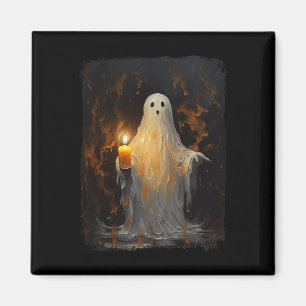 Schattigee Ghost Holding Candle Fun Halloween Goth Magneet