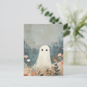 Schattigee Ghost in The Meadows Halloween Briefkaart (Staand voorkant)
