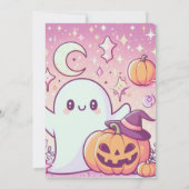 Schattigee Ghost Jack-O' lantaarn met roze Hallowe Kaart (Achterkant)