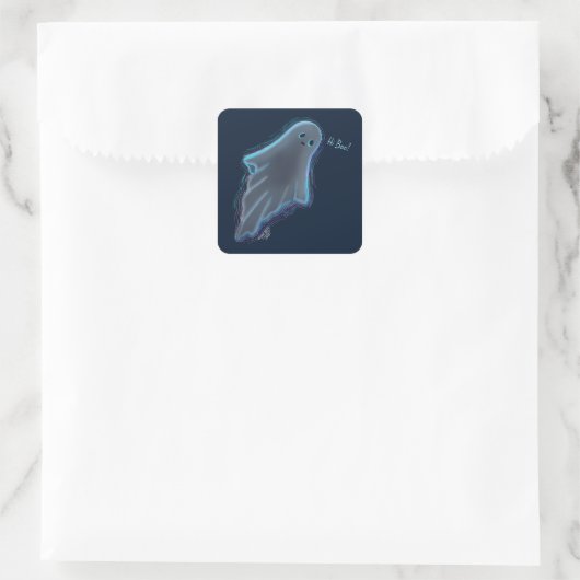 Schattigee Ghost KiniArt Square Sticker (Tas)