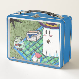Schattigee Ghost Kurt Spoopyton Metal Lunchbox