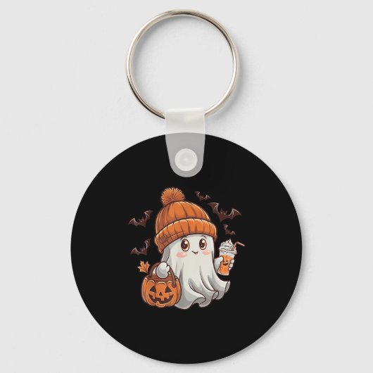 Schattigee Ghost Lace Peuter Ghost Pumpkin Ice Cof Sleutelhanger (Voorkant)