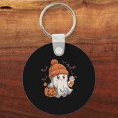 Schattigee Ghost Lace Peuter Ghost Pumpkin Ice Cof Sleutelhanger (Voorkant)