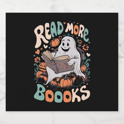 Schattigee Ghost Lees meer Boeken Leraar Halloween Bier Etiket (Enkel label)