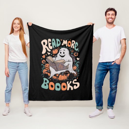 Schattigee Ghost Lees meer Boeken Leraar Halloween Fleece Deken (In situ)
