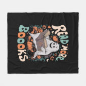 Schattigee Ghost Lees meer Boeken Leraar Halloween Fleece Deken (Voorkant (Horizontaal))