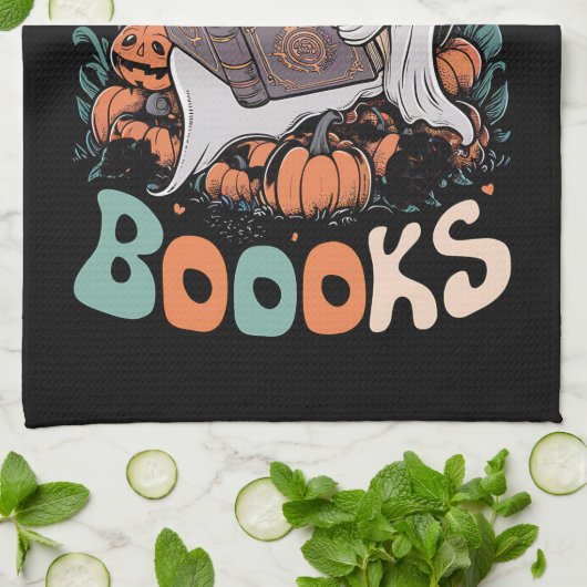 Schattigee Ghost Lees meer Boeken Leraar Halloween Theedoek (Gevouwen)