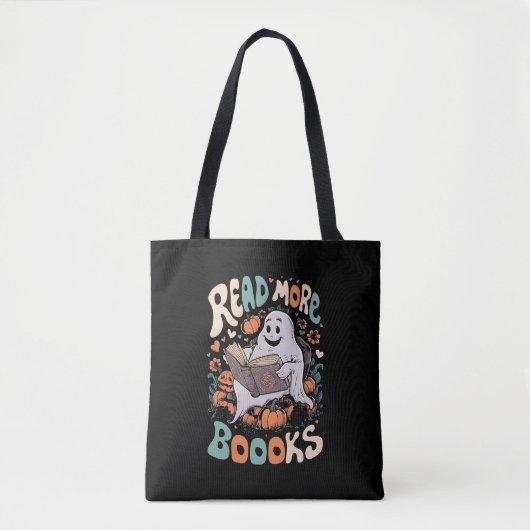 Schattigee Ghost Lees meer Boeken Leraar Halloween Tote Bag (Voorkant)