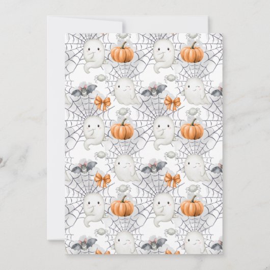 Schattigee Ghost Little Boo Halloween Baby Jongens Kaart (Achterkant)