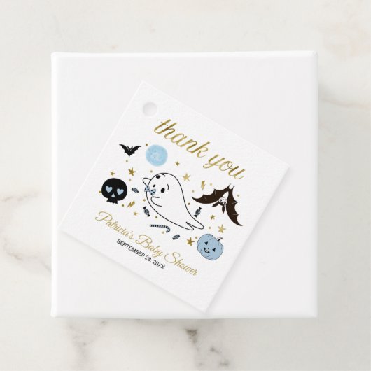 Schattigee Ghost Little Boo Halloween Baby shower  Bedankjes Labels (In situ)