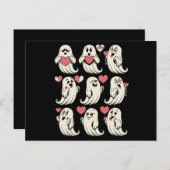 Schattigee Ghost Lover Heart Valentijnsdag Funny C Briefkaart (Voorkant / Achterkant)
