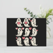 Schattigee Ghost Lover Heart Valentijnsdag Funny C Kaart (Staand voorkant)