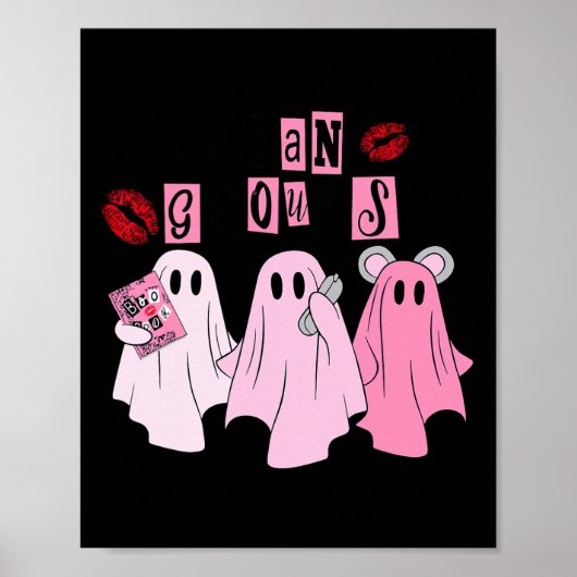 Schattigee Ghost Mean Ghouls Fun Halloween Kostuum Poster (Voorkant)