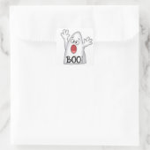 Schattigee Ghost met Boo Envelope Seals Vierkante Sticker (Tas)