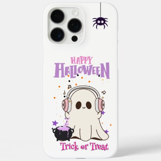 Schattigee Ghost met Hoofdtelefoon Halloween iPhon Case-Mate iPhone Case (Achterkant)