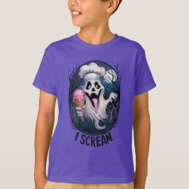 Schattigee Ghost met Ice Cream Halloween T-shirt