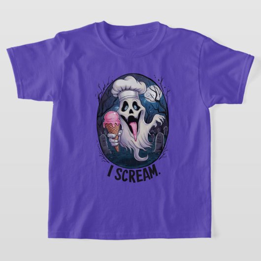 Schattigee Ghost met Ice Cream Halloween T-shirt (Laagn)