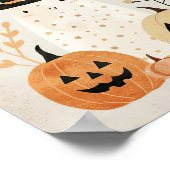 Schattigee Ghost met Jack-o-lantaarns Halloween Kw Poster (Hoek)