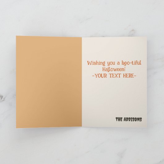 Schattigee Ghost met Jack—o-Lanterns Happy Hallowe Kaart (Binnen)