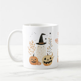 Schattigee Ghost met Jack—o-Lanterns Happy Hallowe Koffiemok
