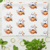 Schattigee Ghost met Pumpkin Design Keukenhanddoek (Gevouwen)