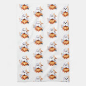Schattigee Ghost met Pumpkin Design Keukenhanddoek (Verticaal)